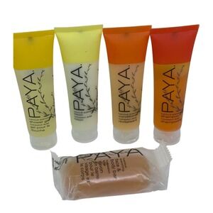 PAYA Travel Bath Essentials 5-Piece Set Mini Shower Gel Lotion Shampoo Bar NEW